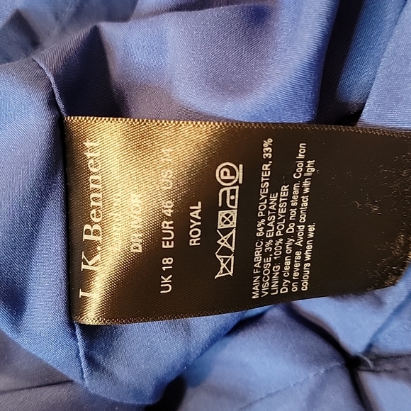 ✅️ L.K. Bennett Blue Ivor Sheath, Sz 14 - Picture 8 of 10